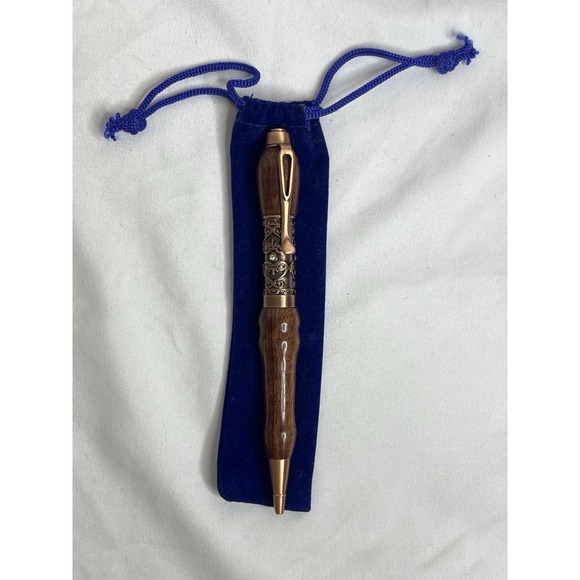 Handmade Artisan Ballpoint Twist Pen Wood/Antique Copper Finish Hardware w/ bag - Picture 2 of 8